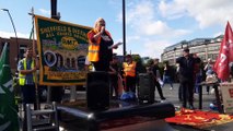 Rally supporting striking railmen at Sheffield Station