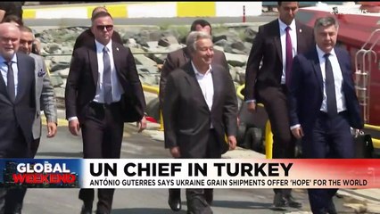 UN chief says Ukraine grain shipments offer 'hope' for the world during visit to Turkey