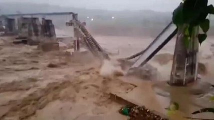Railway bridge collapses amid heavy rains in Himachal's Kangra | Watch