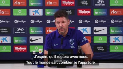 2e j. - Simeone : "J'espère que Griezmann restera avec nous, tout le monde sait combien je l'aime"