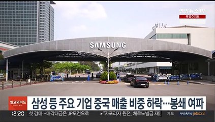 삼성 등 주요기업 중국 매출 비중 하락…봉쇄 여파