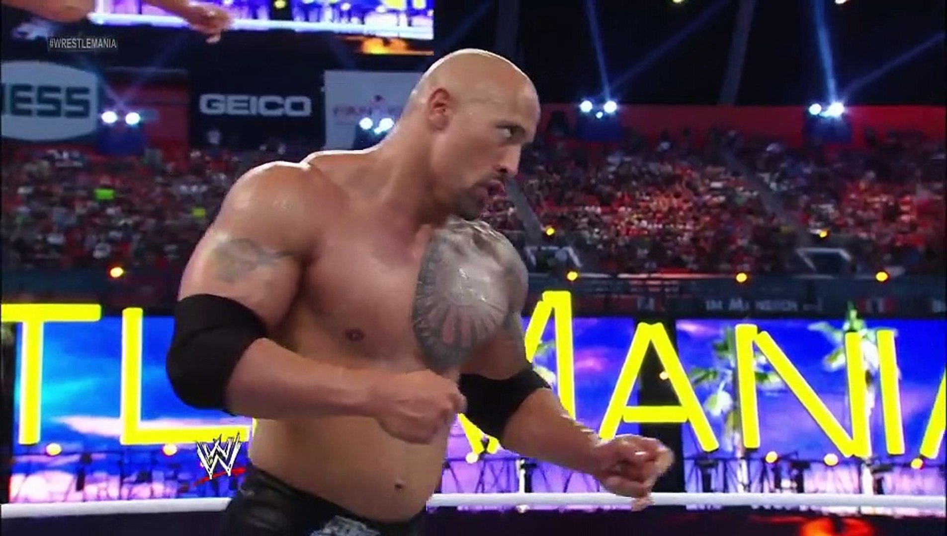 John Cena Vs The Rock - Wrestlemania 28 - Full Match, image size:1905x1080