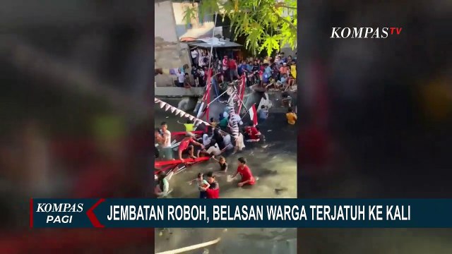 Jembatan Roboh Saat Rayakan HUT RI, Belasan Warga Jatuh ke Kali