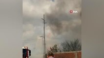 Arnavutköy'de hurdalık alan alev alev yandı