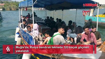 Rusya bandıralı teknede 120 kaçak göçmen yakalandı