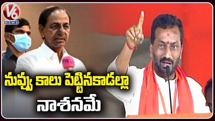BJP MLA Raghunandan Rao Fires On CM KCR At Amit Shah Munugodu Public Meeting V6 News