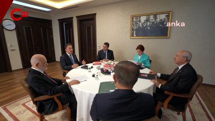 Altı muhalefet partisinin genel başkanları Saadet Partisi Genel Merkezi'nde bir araya geldi