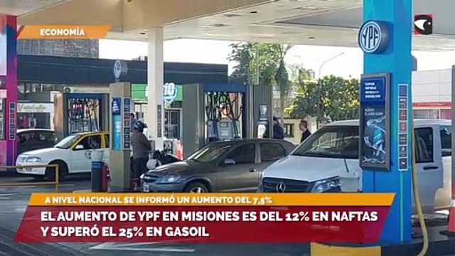 El aumento de YPF en misiones es del 12% en naftas y superó el 25% en gasoil