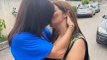 Laura Quintas e Dulce Pimenta dão beijo na boca e publicam nas redes sociais.