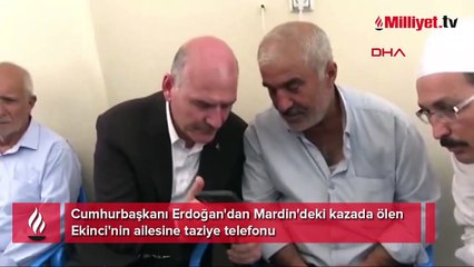 Cumhurbaşkanı Erdoğan'dan Mardin'deki kazada ölen Ekinci'nin ailesine taziye telefonu