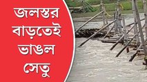 দামোদর নদের জলস্তর বাড়তেই ভাঙল চারটি  বাঁশের সেতু