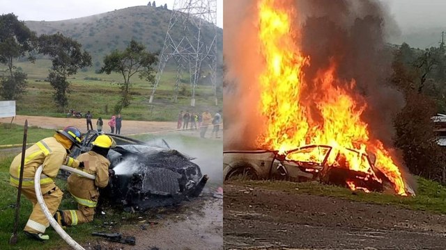 Dos personas murieron calcinadas en fatal accidente de tránsito en Chocontá