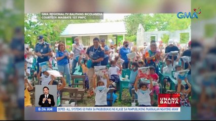 Mga pulis, namahagi ng school supplies sa mga estudyante ng Deagan Elem. School | UB