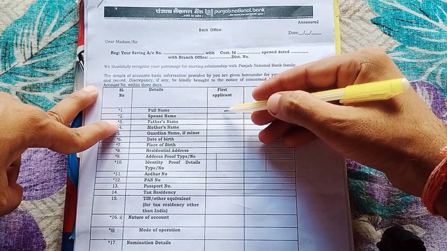 Live fill form with documents open account in punjab national bank khata kholne ka form bharo