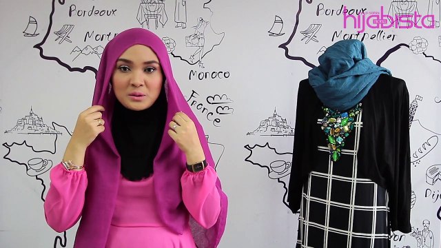 HIJABISTA DIY TUTORIAL_ Pintalan Warna Kontra oleh Nur'aini Azhar