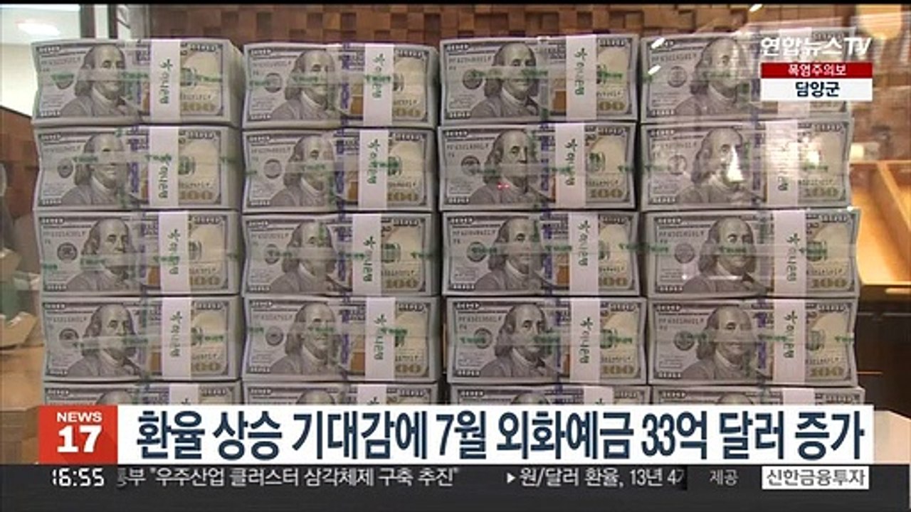 환율 상승 기대감에 7월 외화예금 33억 달러 증가
