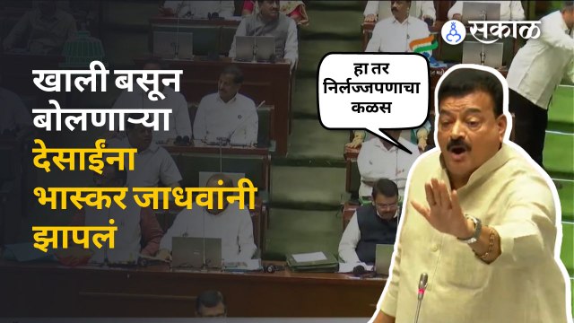Maharashtra Assembly : विधानसभेत Bhaskar Jadhav आणि Shambhuraj Desai यांच्यात खडाजंगी | Sakal
