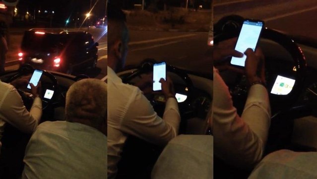 Otobüs şoförü direksiyon başında mesaj yazarken görüntülendi