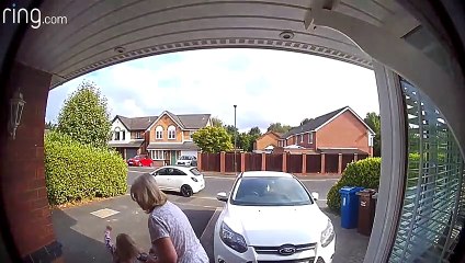 Girl Faceplants into Parked Car