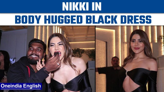 nikki tamboli birthday: celebrates with media paps | Oneindia news* entertainment