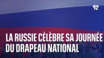 Les images du drapeau russe de 1000m² déployé à l'occasion de la journée du drapeau national