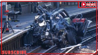 TRACK HORROR | Woman dies after Range Rover plunges onto tracks in horror crash