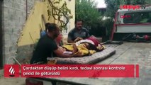 Beli kırılan adam çekiciyle acile götürüldü