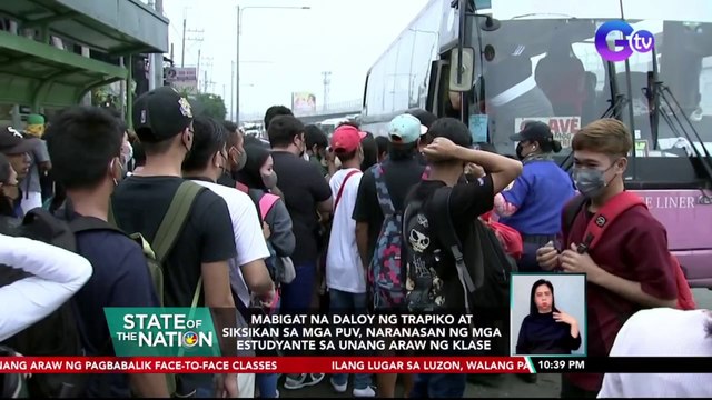 Mabigat na daloy ng trapiko at siksikan sa mga PUV, naranasan ng mga estudyante sa unang araw ng klase | SONA