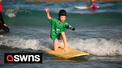 Eight-year-old girl made a splash and became one of the first in the world to trial a new prosthetic arm