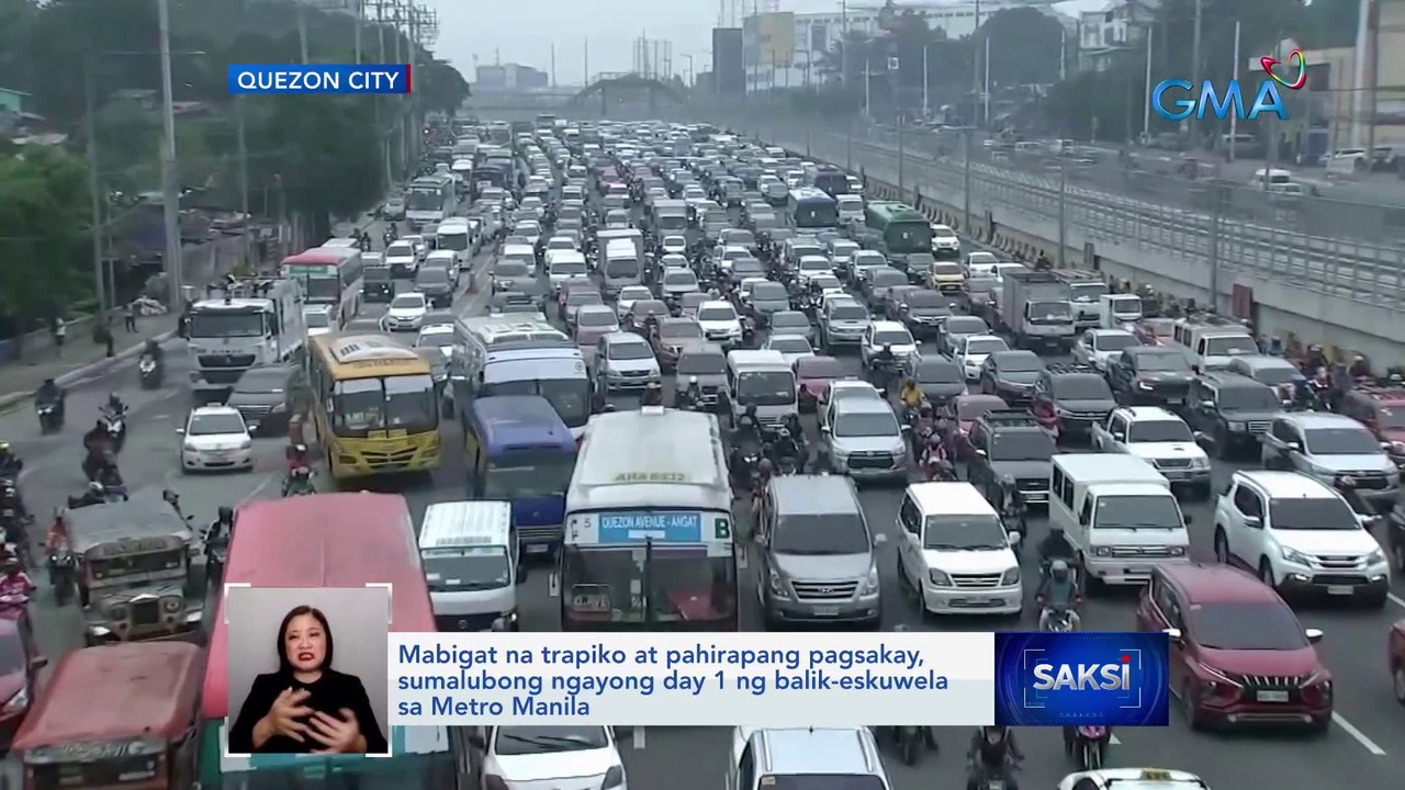Mabigat na trapiko at pahirapang pagsakay, sumalubong ngayong day 1 ng balik-eskuwela sa Metro Manila | Saksi