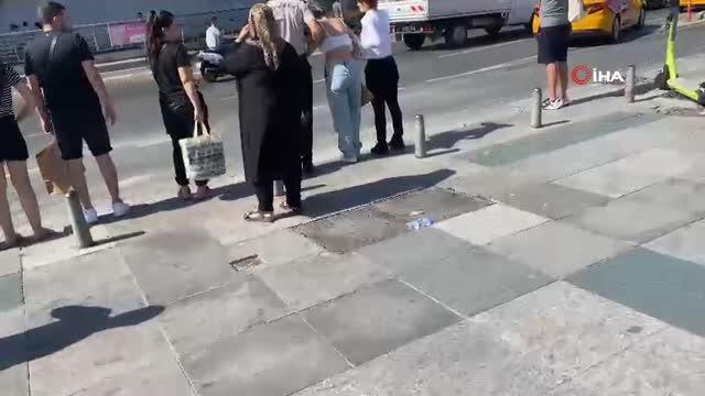 Rahatsızlanan kadını araçlarına almayan taksiciler cep telefonu kamerasıyla görüntülendi