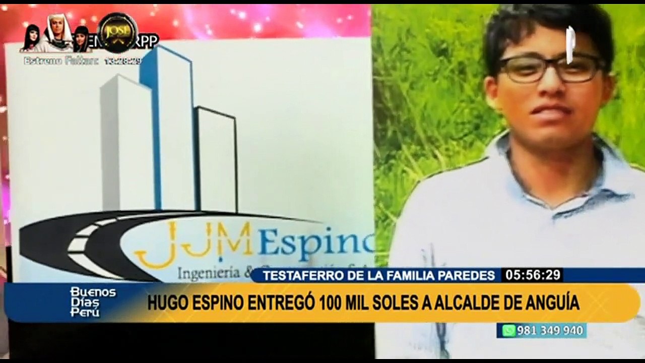 Caso Yenifer Paredes: Hugo Espino entregó 100 mil soles a alcalde de Anguía