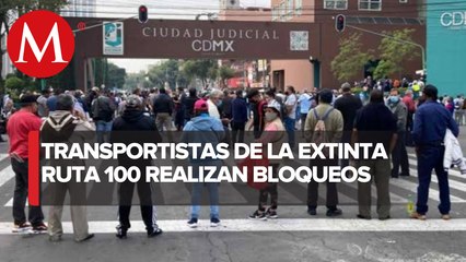 Protestan ex transportistas de la extinta ruta 100 por pago de labores