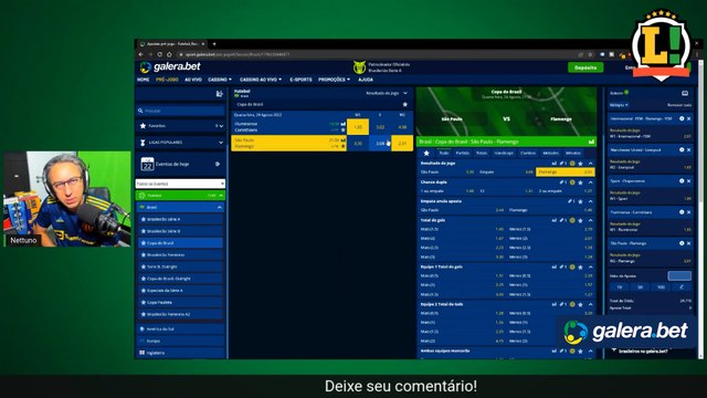 Especialista em apostas esportivas, Nettuno dá dicas para os duelos Rio-SP na Copa do Brasil