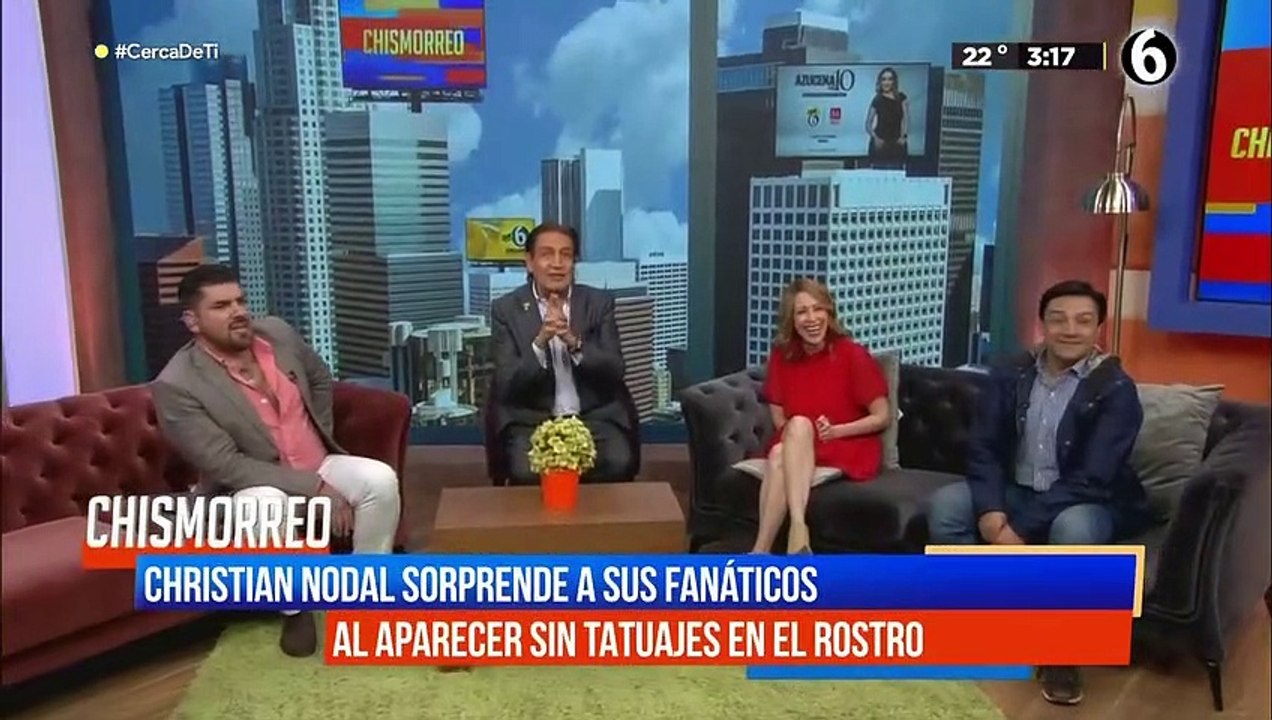 Christian Nodal aparece sin tatuajes en el rostro