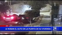 Ate: Cámaras de seguridad captan violento robo de camioneta