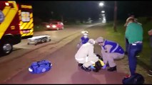 Mulher fica ferida ao sofrer queda de motocicleta no Bairro Brasmadeira