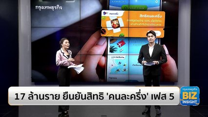 17 ล้านราย ยืนยันสิทธิ 'คนละครึ่ง' เฟส 5