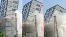 İzmir’de paniğe yol açan yıkım: 10 katlı bina böyle yerle bir oldu