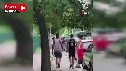 Sokak ortasında kılıçla yürüyen ve paniğe neden olan 3 şahıs set ekibi çıktı