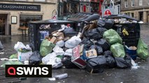 Shocking video shows rubbish piling up on streets of Edinburgh during bin strike