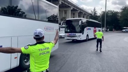 15 Temmuz Demokrasi Otogarı'ndaki yolcu otobüsleri denetlendi