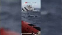 Le immagini del mega yacht di 40 metri che affonda a largo di Catanzaro Lido
