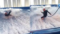 'Adventure-lover discovers different ways of falling down while learning how to surf'