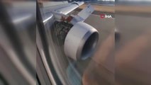 ABD'de yolcu uçağının motoru kaplayan metal paneli koptu