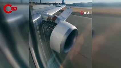 Uçakta korku dolu anlar: Metal panel koptu