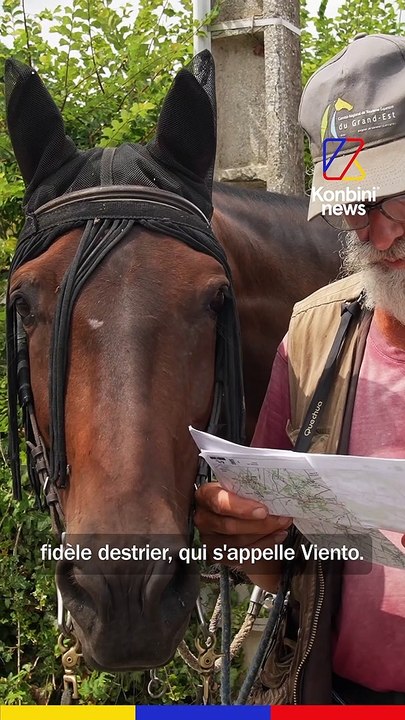 Avec son cheval, Bernard aka le Baroudeur du Grand Est parcourt toute la France