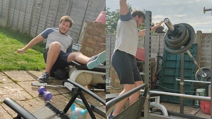 'Overconfident strongman gets humbled while trying to overhead press 100 KGs'