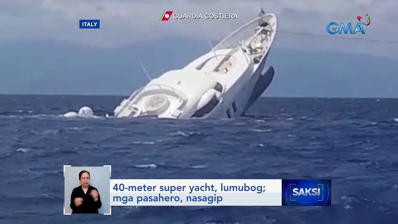 40-meter super yacht, lumubog; mga pasahero, na...