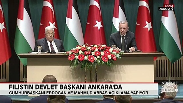 Cumhurbaşkanı Erdoğan'dan Mahmud Abbas ile ortak açıklama: İsrail ile ilişkilerimiz Filistin davasına desteğimizi azaltmayacaktı